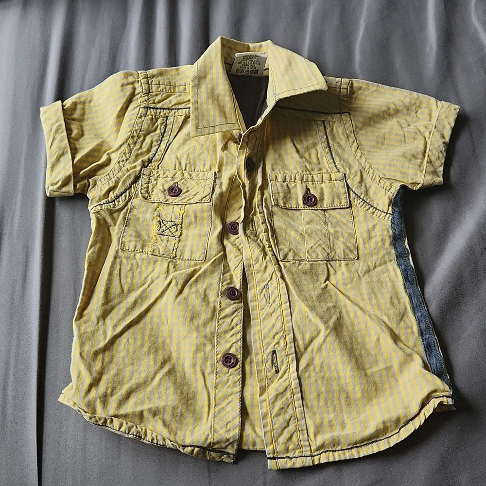 Casual button-down shirt short sleeves boys 12 18 months